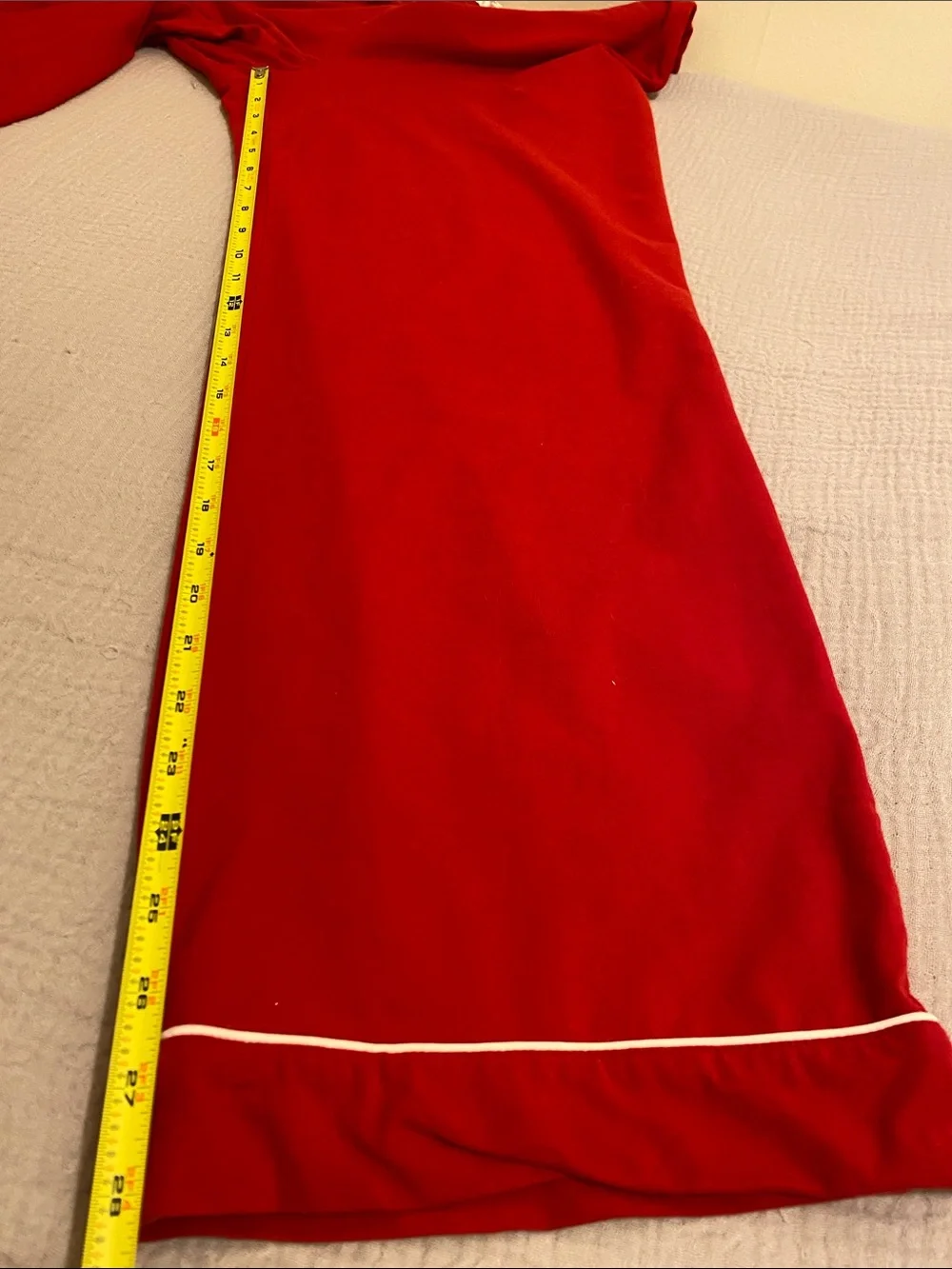 J. Crew Red Pajama Set with White Piping. Size L. Style CC660. Size S